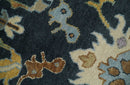 9x12 Hand Knotted Charcoal and Ivory Oushak Traditional Persian Vintage Wool Rug | TRDCP789912