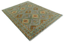 9x12 Hand Knotted Gray, Silver and Beige Oriental Traditional Wool Area Rug, Living Room and Bedroom Rug