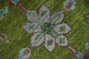 9x12 Hand Knotted Green, Silver and Maroon Traditional Wool Area Rug
