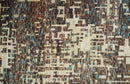 9x12 Hand Knotted Ivory and Brown Modern Abstract Contemporary Recycled Silk Area Rug
