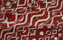 9x12 Hand Knotted Maroon and White Modern Contemporary Southwestern Tribal Trellis Recycled Silk Area Rug