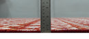9x12 Hand Knotted Maroon and White Modern Contemporary Southwestern Tribal Trellis Recycled Silk Area Rug
