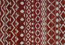9x12 Hand Knotted Maroon and White Modern Contemporary Southwestern Tribal Trellis Recycled Silk Area Rug