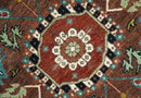 9x12 Hand Knotted Rust, Aqua and Blue Traditional Heriz Vintage Style Wool Rug
