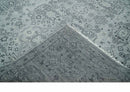 9x12 Hand Knotted Silver, Ivory and Charcoal Traditional Antique Style Wool Rug