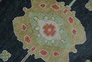 9x12 Modern Hand Knotted Black and Multicolor Traditional Oushak Wool Rug
