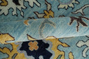 9x12 Modern Oushak Hand Knotted Persian Blue and Ivory Colorful Wool Area Rug | TRDCP852912