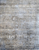 Gray Transitional Design Hand Knotted Wool and Bamboo Silk 9x12 Area Rug