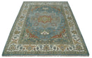 9x12 Silver, Gray and Ivory Hand Knotted Traditional Wool Area Rug