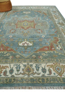 9x12 Silver, Gray and Ivory Hand Knotted Traditional Wool Area Rug