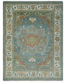 9x12 Silver, Gray and Ivory Hand Knotted Traditional Wool Area Rug