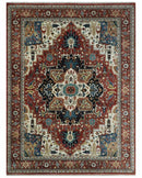 9x12  Traditional Fine Premium Ivory, Black and Brown Hand knotted wool Area Rug