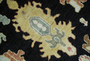 9x12 Wool Traditional Persian Black and Ivory Colorful Hand knotted Oushak Area Rug | TRDCP1081912