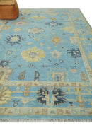9x12 Wool Traditional Persian Blue and Beige Hand knotted Oushak Area Rug | TRDCP1094912