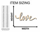 Unfinished Wood Cursive Love Craft | Valentine's Day Wedding DIY | Up to 46"