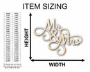Mr. & Mrs. Sign Unfinished Wood Cutout Home Decor DIY Wedding
