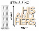 His and Hers Sign Unfinished Wood Cutout Home Decor DIY Wedding