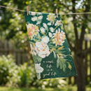 A Simple Life is a Good Life Kitchen Towel | Floral Cotton Hand Tea Dish Cloth | 18" x 28"