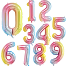 Rainbow Gradient Colorful Number Balloon Foil Balloon F07M1-77-9
