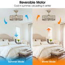 25" Modern Downrod Mount Crystal Fandelier with Lighting and Remote Control