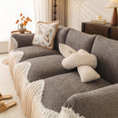 Luxury Sofa Throw Cover with Elegant Ruffled Skirt, Soft Decorative Couch Protector