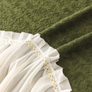 Luxury Sofa Throw Cover with Elegant Ruffled Skirt, Soft Decorative Couch Protector