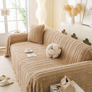 Thick Cozy 3D Cable Sofa Throw Cover, Plush Jacquard Warm Fleece Throw Blanket