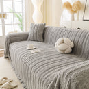 Thick Cozy 3D Cable Sofa Throw Cover, Plush Jacquard Warm Fleece Throw Blanket