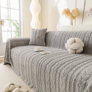 Thick Cozy 3D Cable Sofa Throw Cover, Plush Jacquard Warm Fleece Throw Blanket
