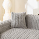 Thick Cozy 3D Cable Sofa Throw Cover, Plush Jacquard Warm Fleece Throw Blanket