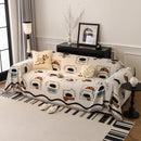 Cute Chenille Couch Cover Throw, Cartoon Soft Washable Sofa Cover for Sectional Sofas