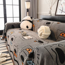 Cute Chenille Couch Cover Throw, Cartoon Soft Washable Sofa Cover for Sectional Sofas