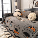 Cute Chenille Couch Cover Throw, Cartoon Soft Washable Sofa Cover for Sectional Sofas