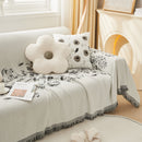 Chenille Butterfly Sofa Cover Blanket, L Shaped Couch Cover, Reversible Couch Protector