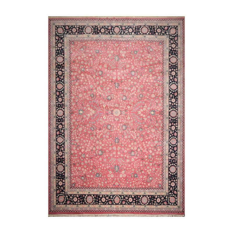 11'7" x 16'3" Rare Romanian Palace Size Hand Knotted Wool Kashaan Area Rug Pink