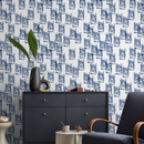 Abstract Wallpaper with Painterly Brush Strokes in Blue - A195