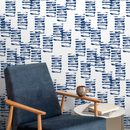 Abstract Wallpaper with Painterly Brush Strokes in Blue - A195