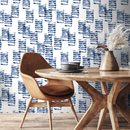 Abstract Wallpaper with Painterly Brush Strokes in Blue - A195