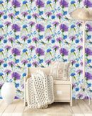Elegant White Wallpaper with Flowers Fashionable