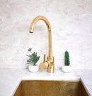 Unlacquered Brass Single Handle Faucet , Hot and Cold , Bathroom Faucet, Brass Bathroom Faucet