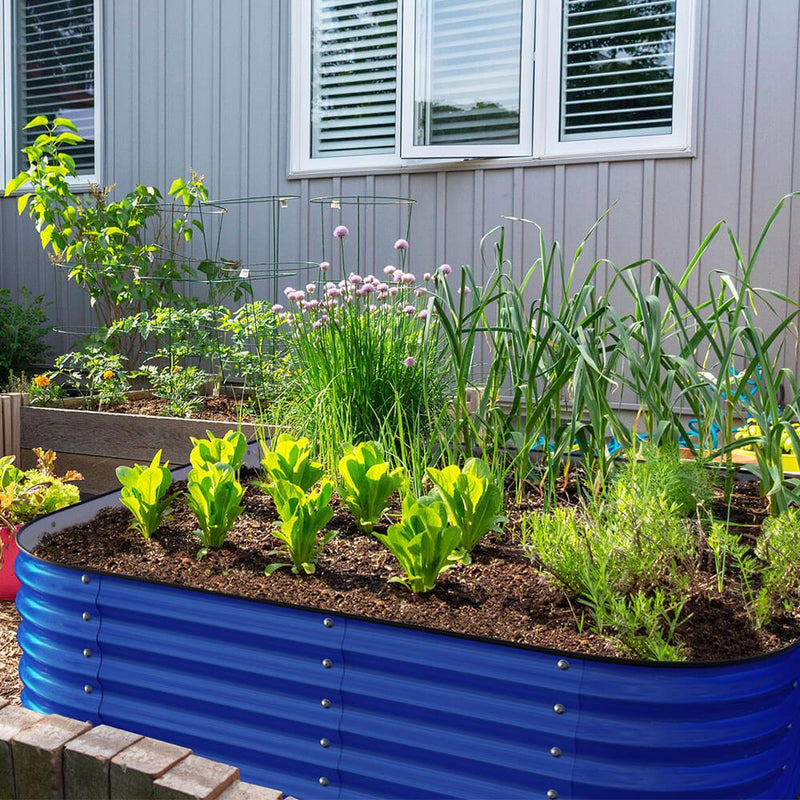 17" Tall, 12-in-1 Raised Garden Bed in Cobalt Blue