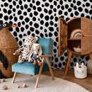 Abstract Wallpaper with an Irregular Dot Motif in Black and White - A326
