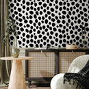 Abstract Wallpaper with an Irregular Dot Motif in Black and White - A326