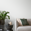 Geometric Wallpaper with a Thin Line Chevron Motif in Gray - A332