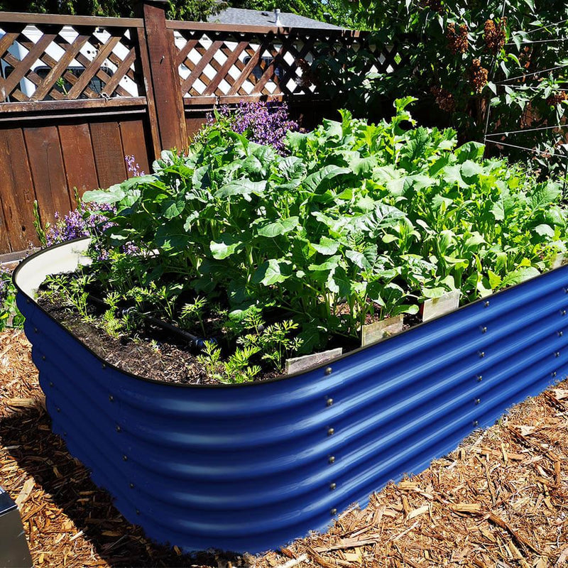 17" Tall, 12-in-1 Raised Garden Bed in Cobalt Blue