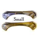 Art Deco Drawer Pull Solid Brass, Waterfall Style, Available in 3 Sizes and 2 Finishes