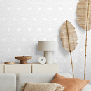 Geometric Wallpaper with a Hexagon Line Pattern in Gray - A453