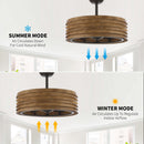 24" Farmhouse DC Motor Downrod Mount Reversible Fandelier Ceiling Fan with Lighting and Remote Control