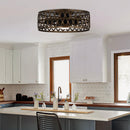 21" Kanpur Farmhouse Flush Mount Reversible Ceiling Fan with LED Lighting and Remote Control