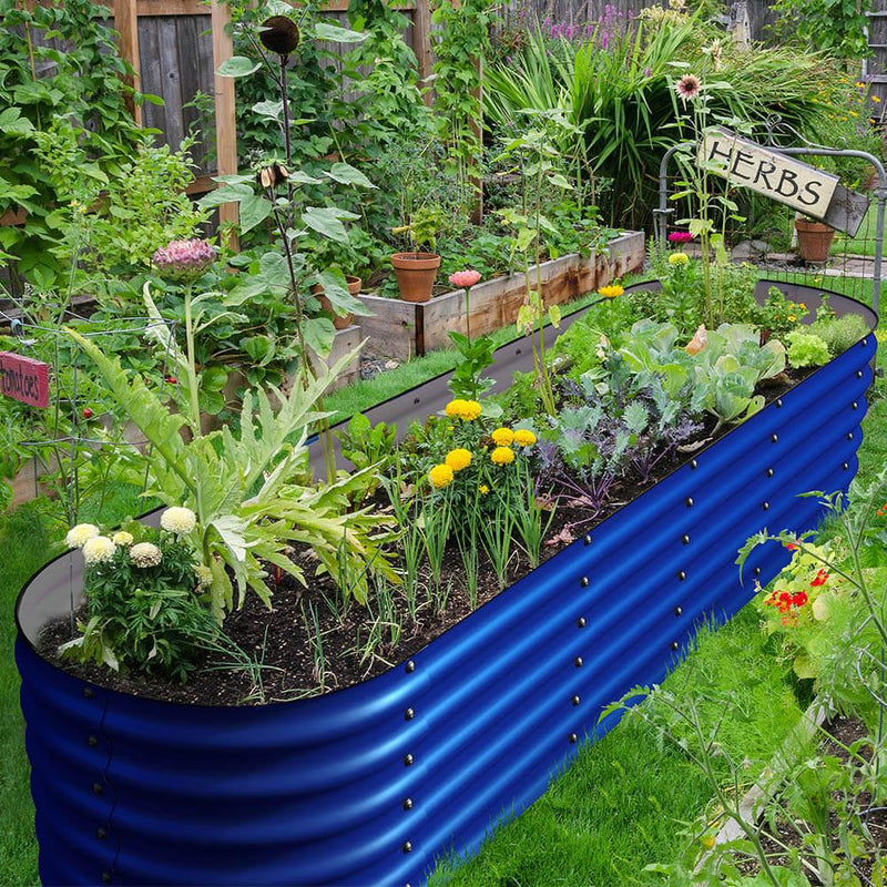 17" Tall, 12-in-1 Raised Garden Bed in Cobalt Blue